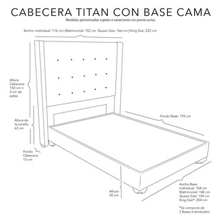 Foto 4 | Foto 4 | Cabecera Dicasa Titan más Base Cama Negra Queen Size