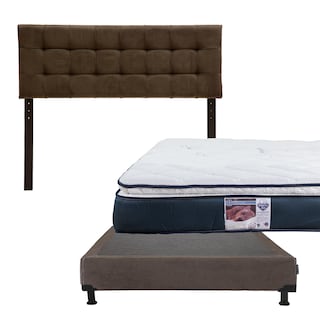 Foto 1 | Foto 1 | Cabecera Catania Dicasa Color Chocolate + Box Dicasa Color Chocolate + Colchón Spring Air Monaco Matrimonial