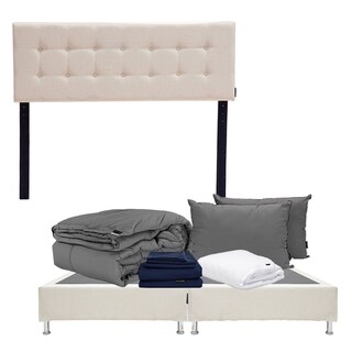 Foto 1 | Foto 1 | Cabecera Bilbao Dicasa Beige Claro+box Dicasa King Size+almohada 2pack+protector Cloud+sábanas Softy+edredón Homy