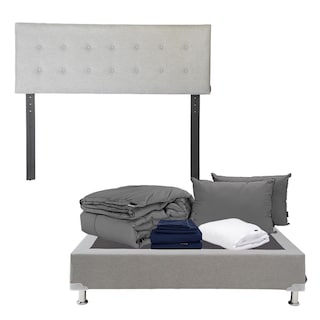 Foto 1 | Foto 1 | Cabecera Bilbao Dicasa Color Gris+box Dicasa Matrimonial+almohada 2pack+protector Cloud+sábanas Softy+edredón Homy