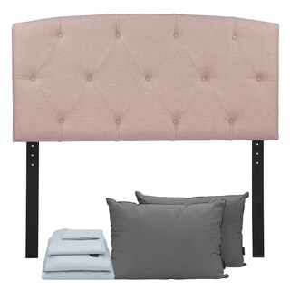 Foto 1 | Foto 1 | Cabecera Dicasa Sigma Rosa Matrimonial + Almohada 2pack + Sabanas Softy