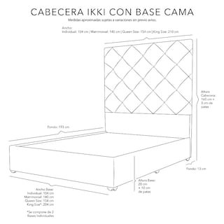 Foto 3 | Foto 3 | Cabecera Dicasa Ikki + Base Cama Pink + Colchón Restonic Trini Matrimonial