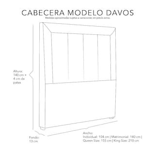 Foto 6 | Foto 6 | Cabecera Davos Color Azul Matrimonial