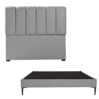 Foto 1 | Foto 1 | Cabecera Dicasa Kami + Base Cama Slim Gris Queen Size