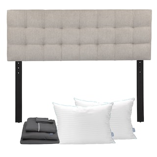 Foto 1 | Foto 1 | Cabecera Catania Beige Matrimonial + Almohada Royal Twin + Sabanas Royal