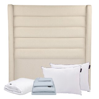 Foto 1 | Foto 1 | Cabecera Dicasa Polar Crema Queen Size + Almohada One 2 + Protector Cloud + Sabanas Softy