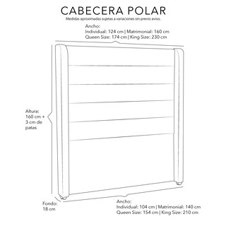 Foto 3 | Foto 3 | Cabecera Dicasa Polar Crema Queen Size + Almohada One 2 + Protector Cloud + Sabanas Softy