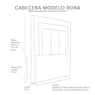 Foto 3 | Foto 3 | Cabecera Dicasa Bora Negro Con Gris Queen Size + Almohada One 2 + Protector Cloud + Sabanas Softy