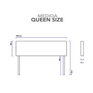 Foto 2 | Foto 3 | Cabecera Queen Size Raya Horizontal Turquesa 3 En 1 Moderna