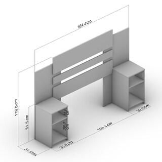 Foto 4 | Foto 4 | Cabecera Mobi Verona Individual Legno Salinas Con 2 Buros Integrados