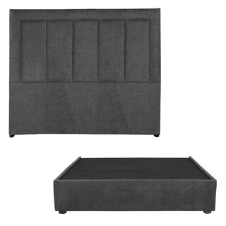 Foto 1 | Foto 1 | Cabecera Dicasa Davos Base Color Gris Carbon Queen Size + Base Cama