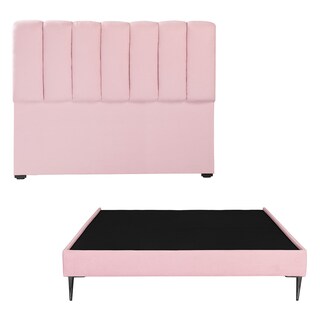 Foto 1 | Foto 1 | Cabecera Dicasa Kami Slim Pink Queen Size + Base Cama Slim