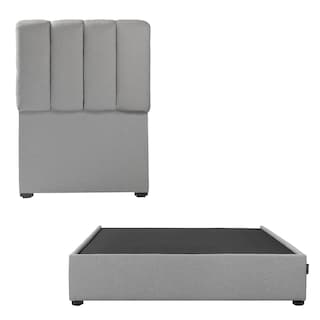 Foto 1 | Foto 1 | Cabecera Dicasa Kami Color Gris Individual + Base Cama Dicasa Color Gris Individual
