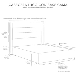Foto 7 | Foto 7 | Cabecera Dicasa Lugo Color Beige Claro King Size + Base Cama Dicasa Color Beige Claro King Size