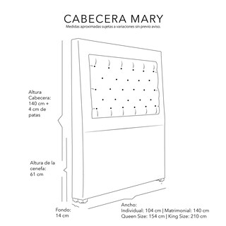 Foto 4 | Foto 6 | Cabecera Dicasa Mary Color Negro Queen Size