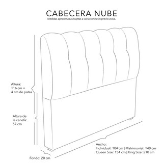 Foto 6 | Foto 6 | Cabecera Dicasa Nube Color Plata King Size