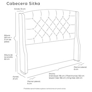 Foto 6 | Foto 6 | Cabecera Dicasa Sitka Color Storm Grey Queen Size