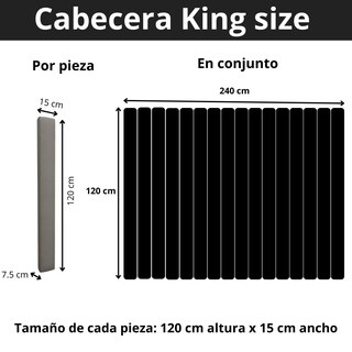 Foto 7 | Foto 7 | Cabecera King Size Modern Luxury De Terciopelo Negro Con Canales De 15 Cm