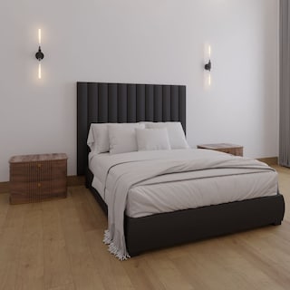 Foto 4 | Foto 4 | Cabecera Matrimonial Modern Luxury De Terciopelo Negro Con Canales De 15 Cm