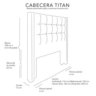 Foto 6 | Foto 6 | Cabecera Dicasa Titan Color Gris Claro Queen Size