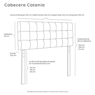 Foto 6 | Foto 6 | Cabecera Dicasa Catania Color Steel Blue Queen Size
