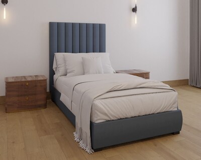 Foto 4 | Foto 4 | Cabecera Individual Modern Luxury De Terciopelo Deepgray Con Canales De 15 Cm