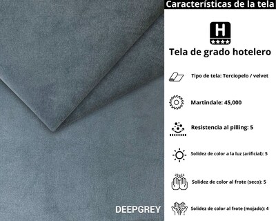 Foto 6 | Foto 6 | Cabecera Individual Modern Luxury De Terciopelo Deepgray Con Canales De 15 Cm
