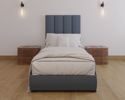 Foto 3 | Foto 3 | Cabecera Individual Modern Luxury De Terciopelo Deepgray Con Canales De 30 Cm