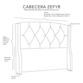 Foto 6 | Foto 6 | Cabecera Dicasa Zefyr Color Steel Blue King Size