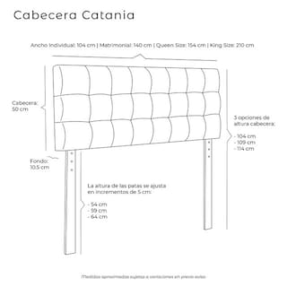 Foto 6 | Foto 6 | Cabecera Rogga Catania Color Gris Arena Matrimonial