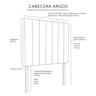 Foto 6 | Foto 6 | Cabecera Dicasa Argos Gris Arena King Size