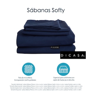 Foto 6 | Foto 6 | Cabecera Dicasa Argos Color Azul Rey Matrimonial + Almohada 2pack + Sábanas Softy