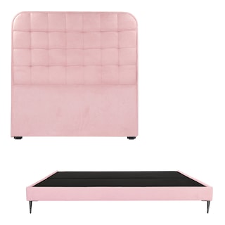 Foto 1 | Foto 1 | Cabecera Rogga Creta + Base Cama Slim Color Pink King Size