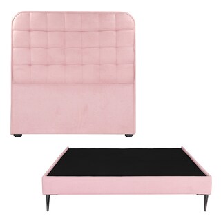Foto 2 | Foto 2 | Cabecera Rogga Creta + Base Cama Slim Color Pink King Size
