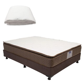 Foto 1 | Foto 1 | Colchón Restonic Nautilus Matrimonial + Box Dicasa Bless color Café + Protector