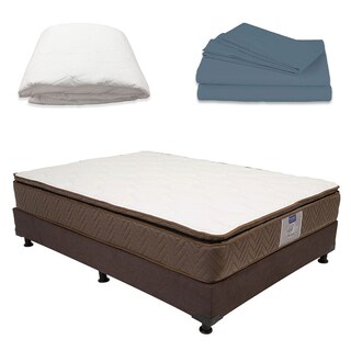 Foto 1 | Foto 1 | Colchón Restonic Nautilus Queen Size + Box Dicasa Bless Color Café + Sábanas + Protector