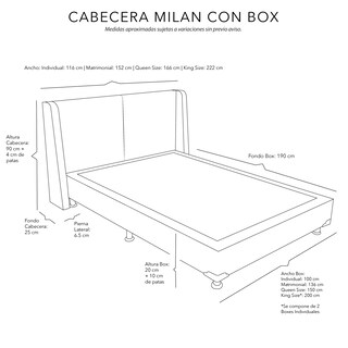 Foto 5 | Foto 5 | Cabecera con Box Dicasa Queen Size color Rojo