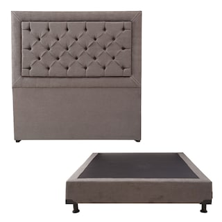Foto 1 | Foto 1 | Cabecera Dicasa Mary Queen Size + Box Dicasa Bless color Gris