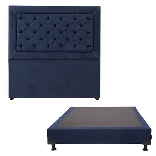 Foto 1 | Foto 1 | Cabecera Dicasa Mary Queen Size + Box Bless color Azul Marino