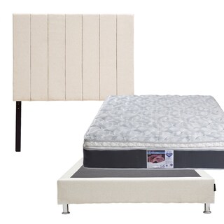 Foto 1 | Foto 1 | Cabecera Dicasa Argos color Beige + Box Dicasa color Beige + Colchón Spring Air Marte Matrimonial