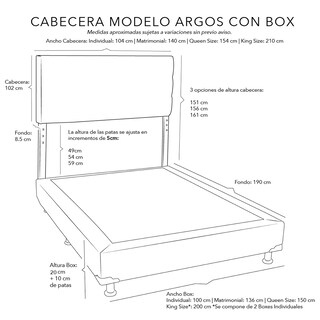 Foto 3 | Foto 3 | Cabecera Dicasa Argos color Beige + Box Dicasa color Beige + Colchón Spring Air Mónaco Matrimonial