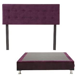 Foto 1 | Foto 1 | Cabecera Dicasa Bilbao color Morado + Box Dicasa Velvet color Morado Queen Size