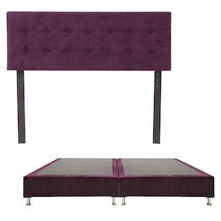 Foto 1 | Foto 1 | Cabecera Dicasa Bilbao color Morado + Box Dicasa Velvet color Morado King Size