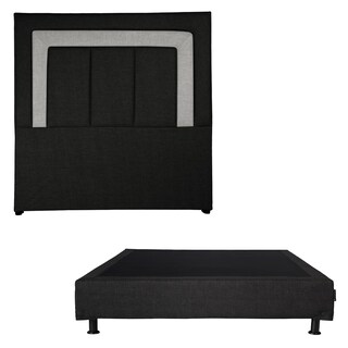 Foto 3 | Foto 3 | Cabecera Dicasa Bora color Negro + Box Dicasa Black  + Colchón Spring Air Marte Matrimonial