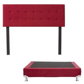 Foto 2 | Foto 2 | Cabecera Dicasa Bilbao color Rojo + Box Dicasa Red color Rojo + Colchón Spring Air Monaco Matrimonial