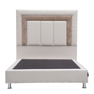 Foto 2 | Foto 2 | Cabecera Dicasa Bora color Beige con Franja Caqui + Box Dicasa Queen Size