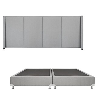 Foto 1 | Foto 1 | Cabecera Dicasa Milan color Gris más Box Dicasa Quantum color Gris King Size