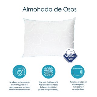 Foto 5 | Foto 5 | Colchon Spring Air Omega +box Dicasa Black Matrimonia+2 Almohadas Oso +protector De Colchon