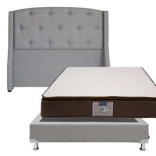 Foto 1 | Foto 1 | Cabecera Dicasa Zefyr cColor Gris + Colchón Restonic Nautilus + Box Dicasa Matrimonial