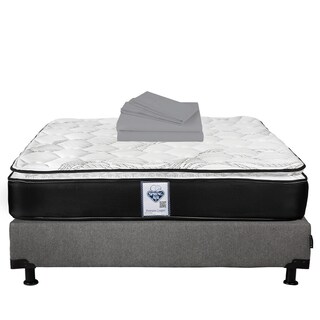Foto 1 | Foto 1 | Colchón Spring Air Premier Matrimonial + Box Dicasa color Gris + Sábanas